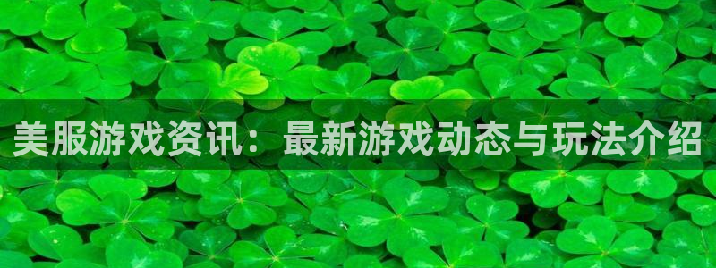 辉达娱乐科技：美服游戏资讯：最新游戏动态与玩法介绍